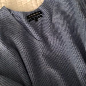 Something Navy V Neck Sweater Blue M